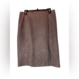 Premise Taupe Faux Suede Pencil Skirt M